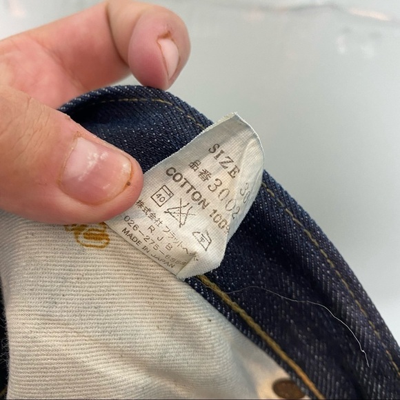 Flat Head 3002 Slim Tapered Blue Dark Wash Jeans Sz 30 - Picture 11 of 13